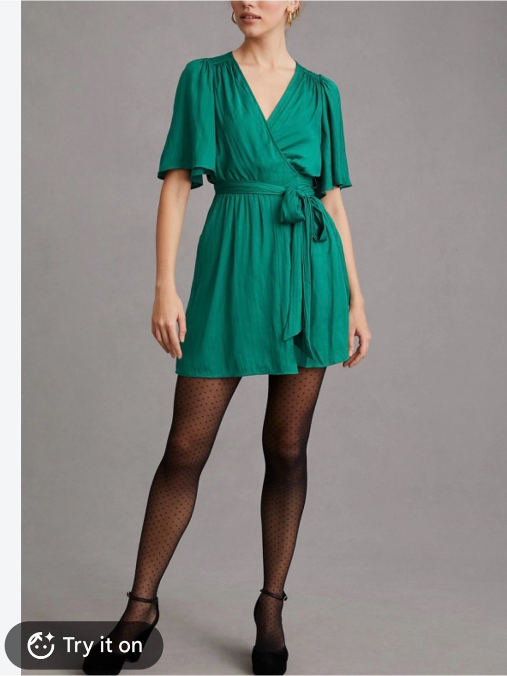 Anthropologie Draped Wrap Mini Dress S